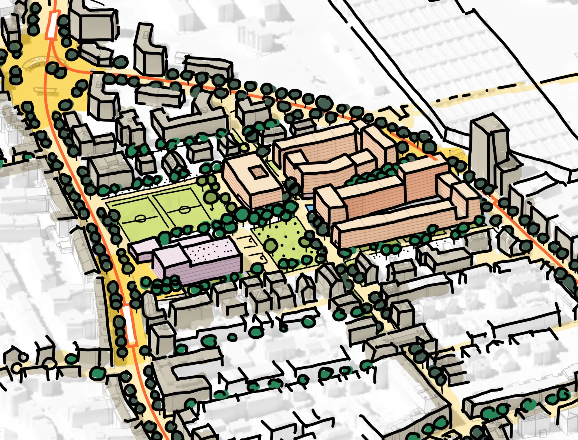 Genossenschaftliches Wohnen in hoher Dichte, Quartier Im Herrlig in Zürich